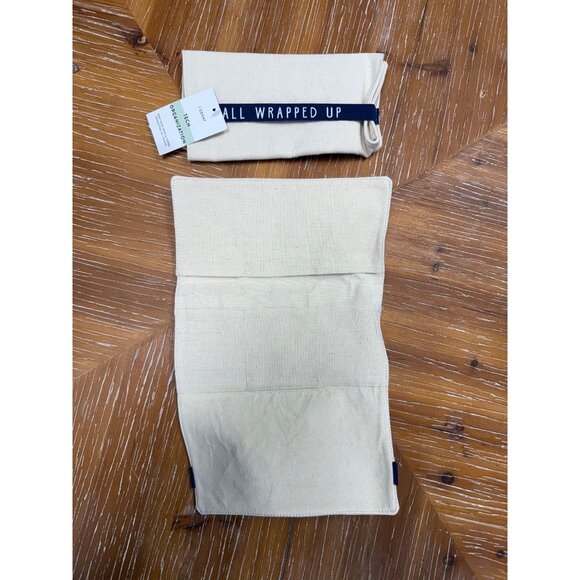 Natural Canvas Tech Organization Roll With Elastic Strap & Multiple Pockets - Picture 2 of 11